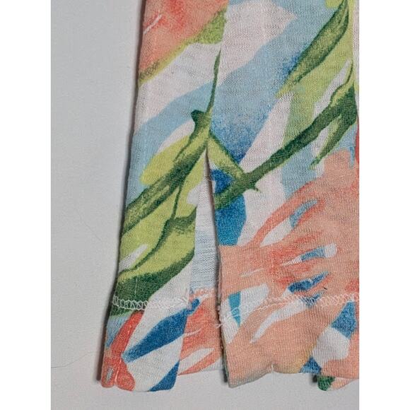 WEEKENDS BY CHICO'S- Womens Tunic Top 2 US Medium Beach Tropical Print Vacation - Picture 4 of 7